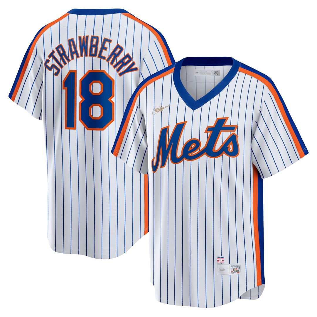 Men's New York Mets Darryl Strawberry White Home Cooperstown Collection MLB Baseball Jersey - view 1