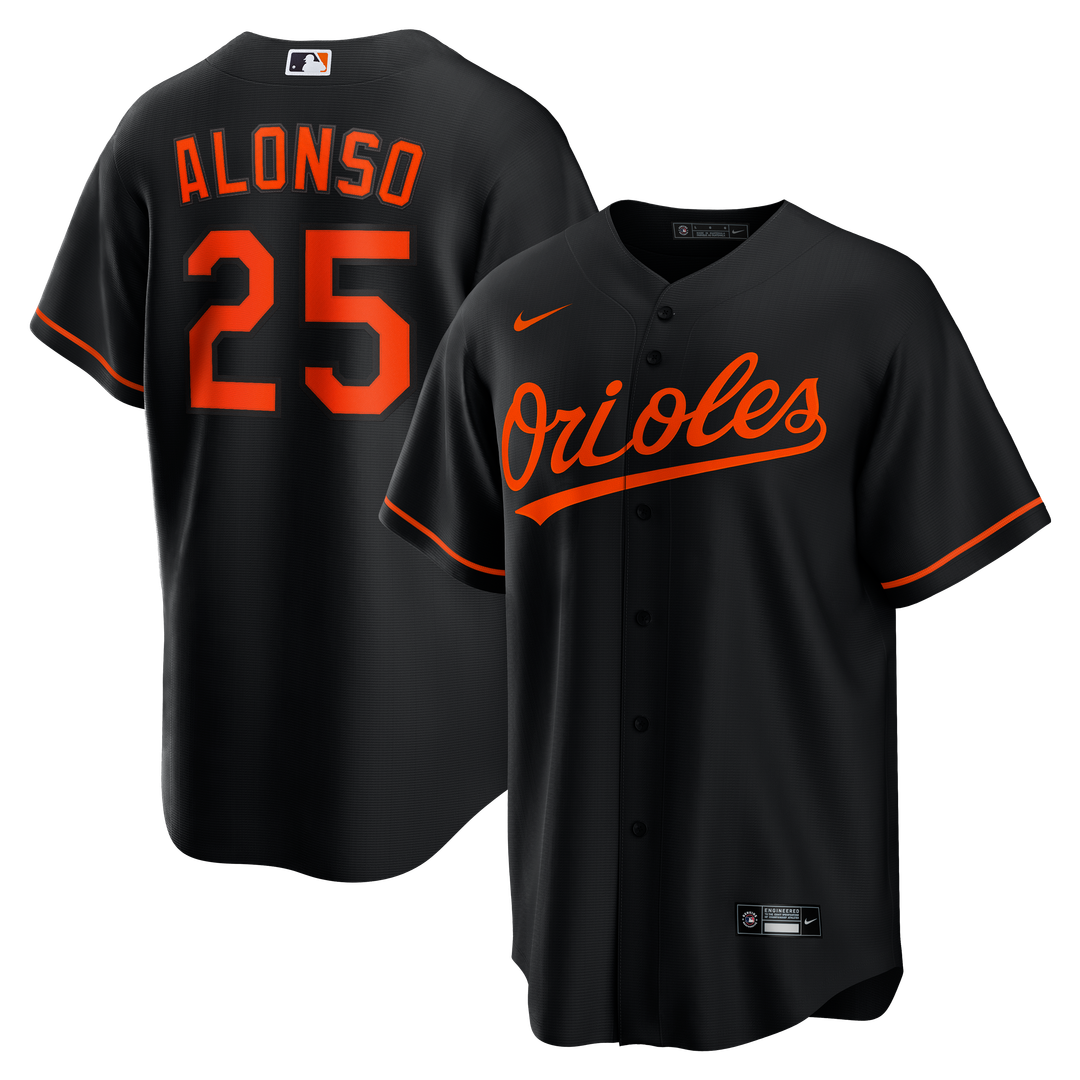 Men's Baltimore Orioles Pete Alonso Black Alternate Replica MLB Baseball Jersey - view 1