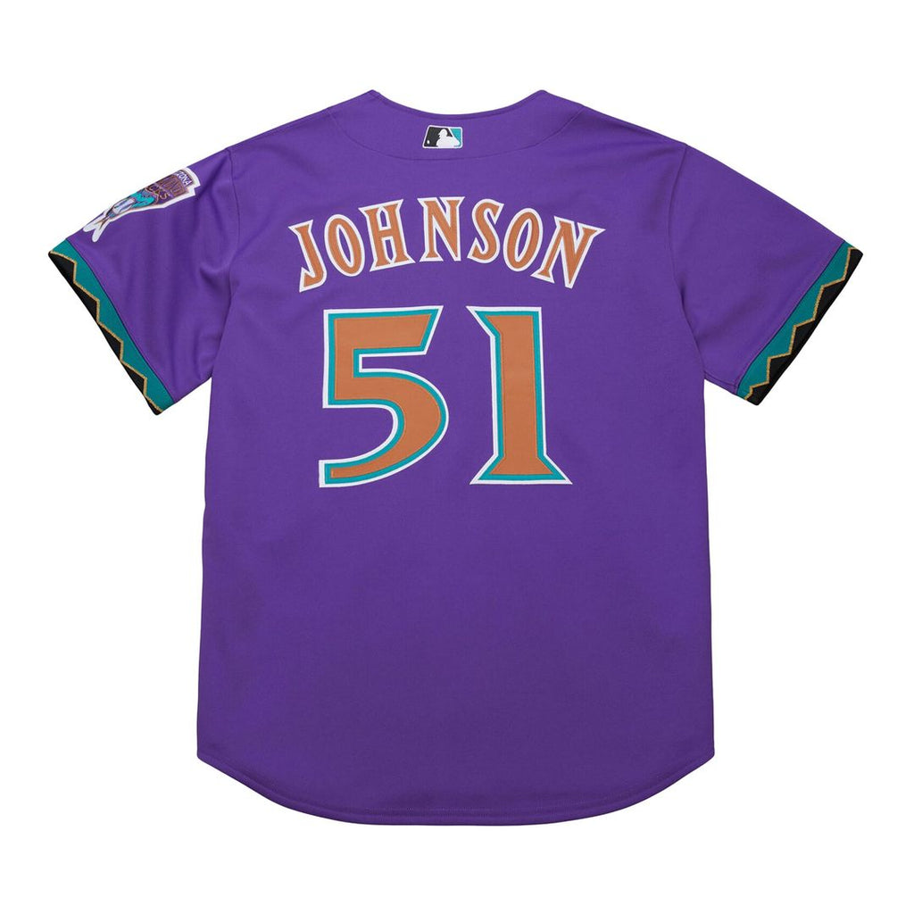 Men's Arizona Diamondbacks Randy Johnson Purple 2000 Throwback MLB Baseball Jersey - view 13