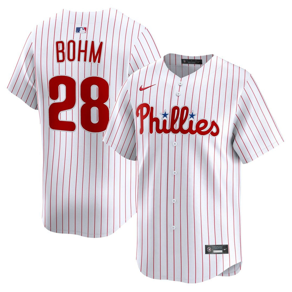 Men's Philadelphia Phillies Alec Bohm White Home Limited MLB Baseball Jersey - view 1