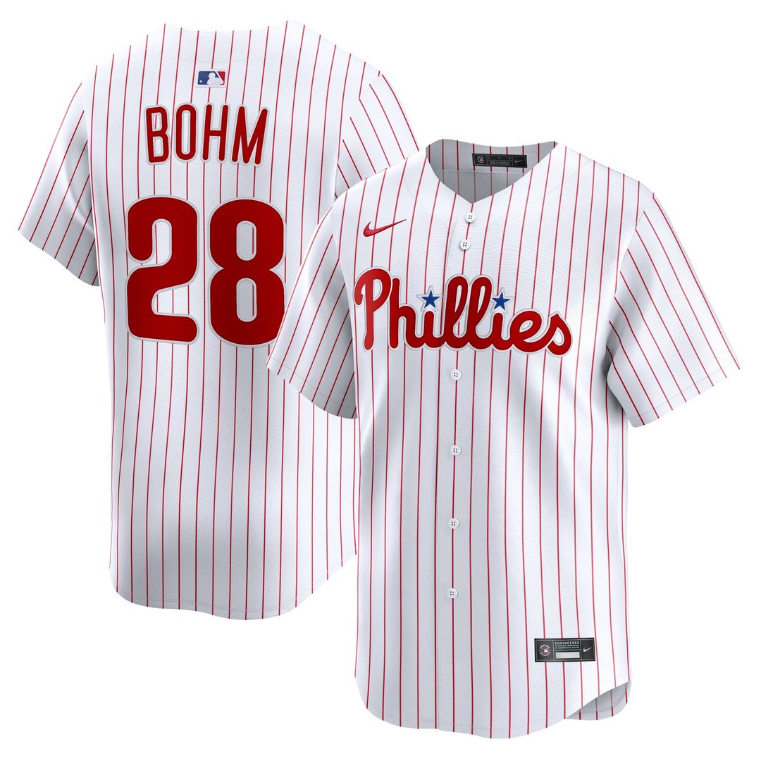 Men's Philadelphia Phillies Alec Bohm White Home Limited MLB Baseball Jersey - view 1