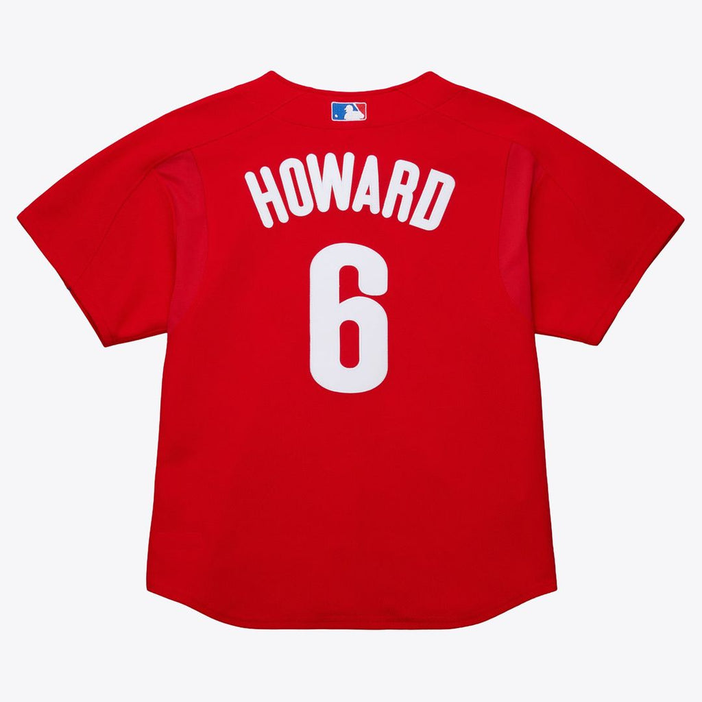 Men's Philadelphia Phillies Ryan Howard Red Big & Tall Cooperstown Mesh Batting Practice MLB Baseball Jersey - view 3