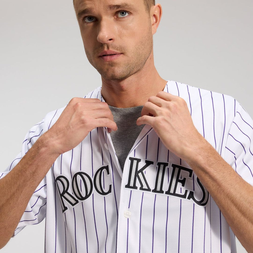 Men's Colorado Rockies White Home Replica MLB Baseball Jersey - view 7