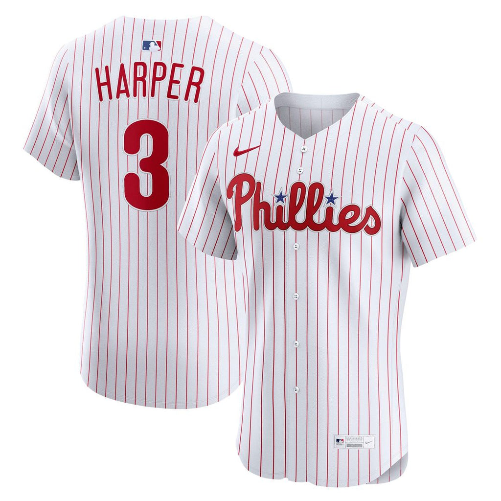 Men's Philadelphia Phillies Bryce Harper White Home Elite MLB Baseball Jersey - view 1