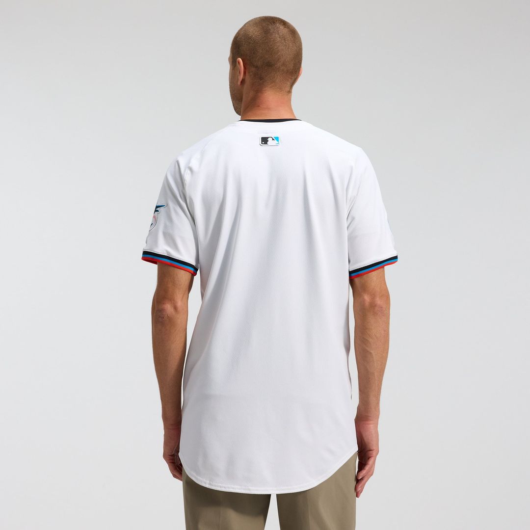 Men's Miami Marlins White Home Elite MLB Baseball Jersey - view 3