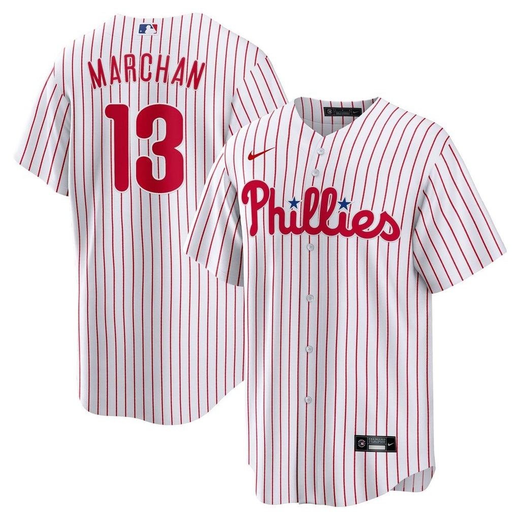 Men's Philadelphia Phillies Rafael Marchán White Home Replica MLB Baseball Jersey - view 1