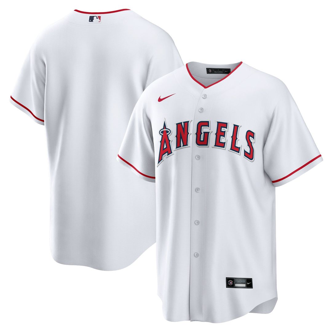 Men's Los Angeles Angels White Home Blank Replica MLB Baseball Jersey - view 1