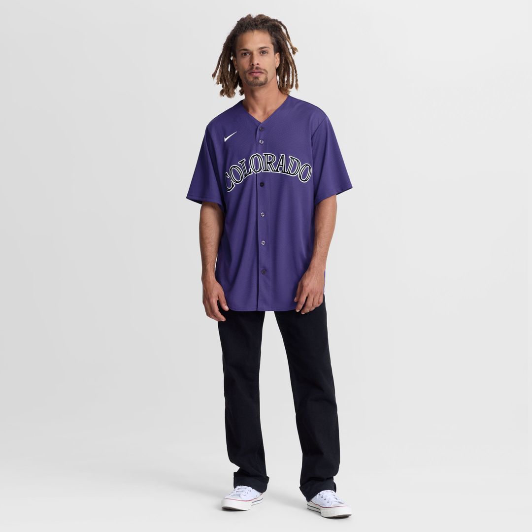 Men's Colorado Rockies Purple Alternate Replica MLB Baseball Jersey - view 4