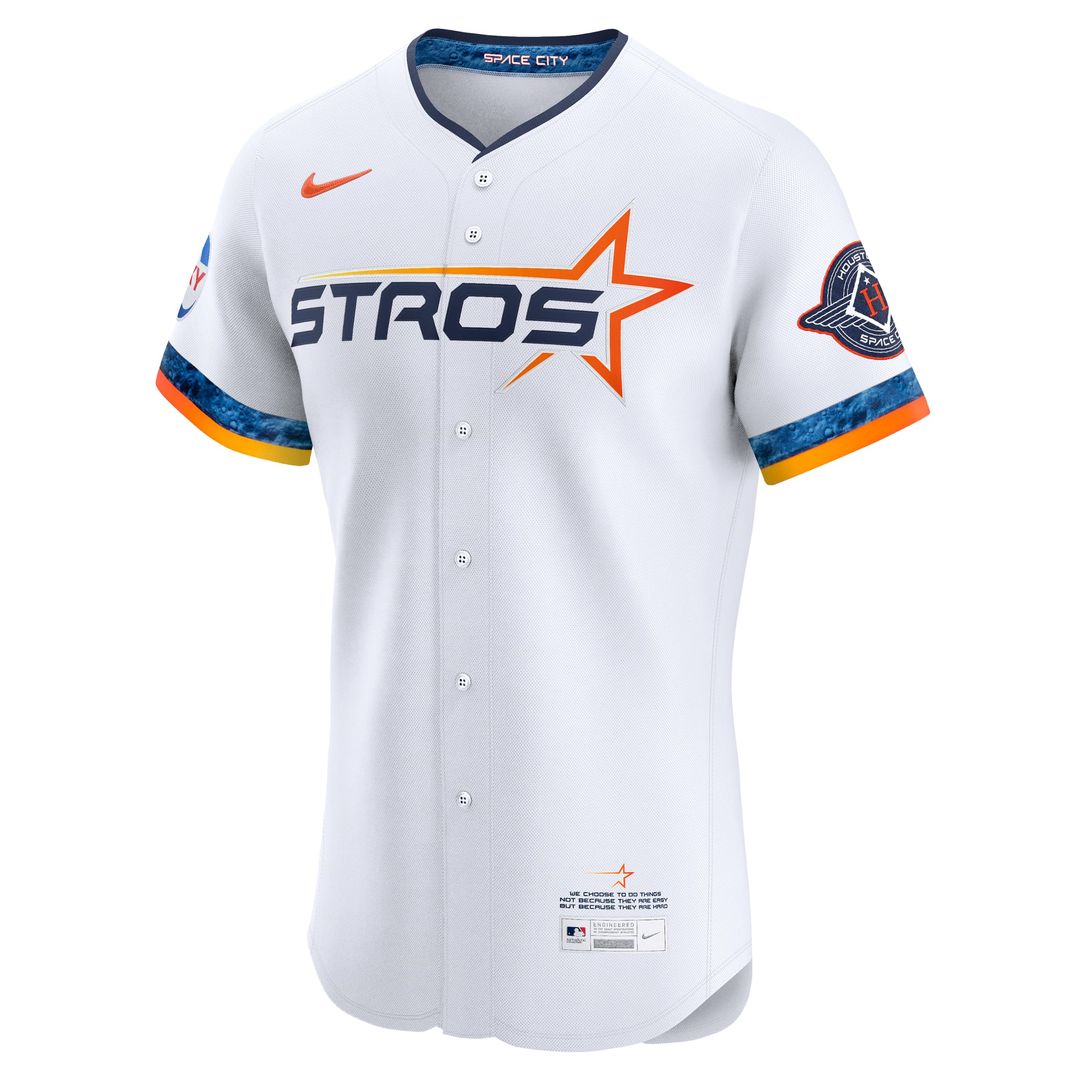 Men's Houston Astros White 2025 City Connect Elite MLB Baseball Jersey - view 2
