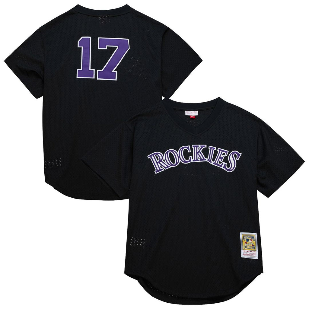 Men's Colorado Rockies Todd Helton Black Batting Practice MLB Baseball Jersey - view 1