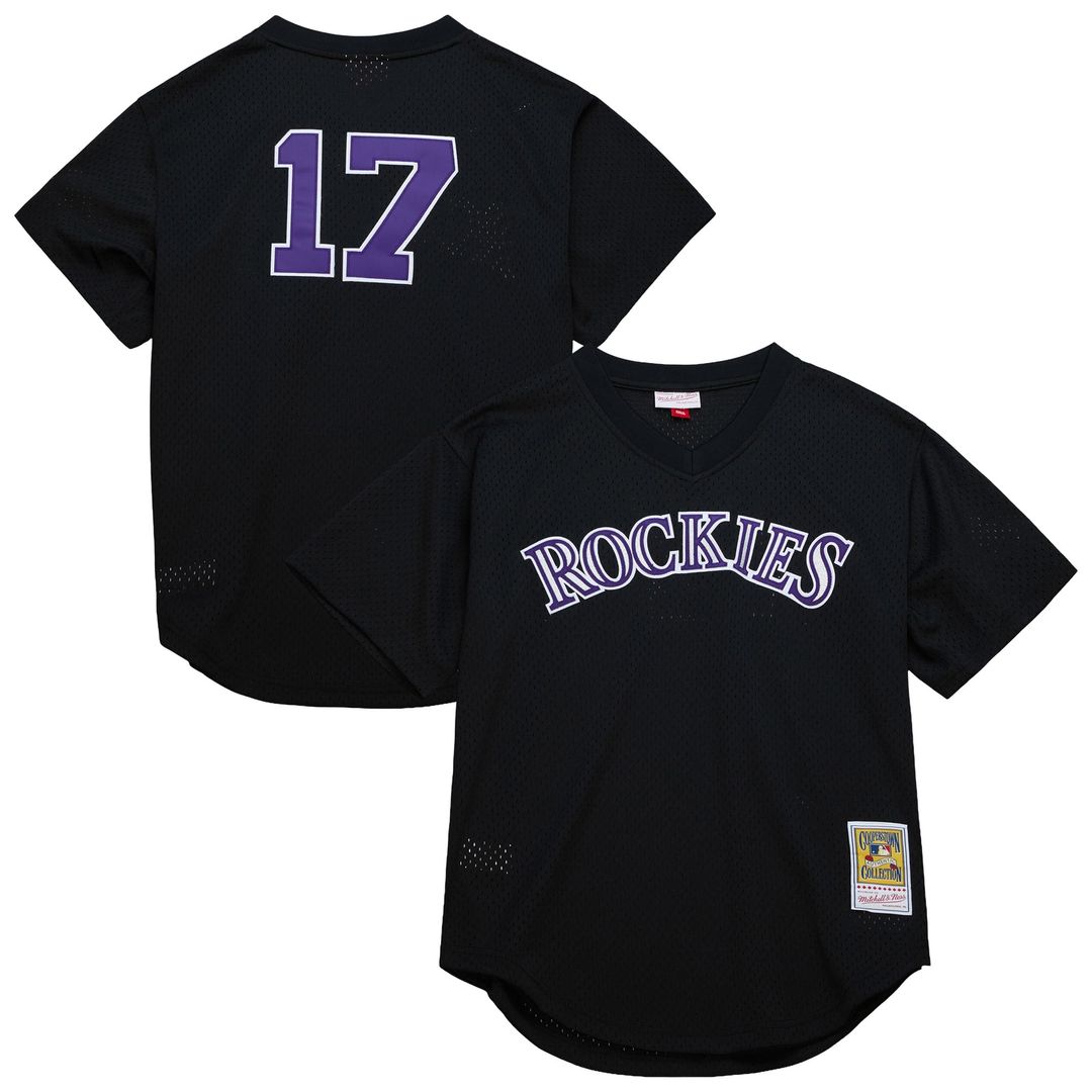 Men's Colorado Rockies Todd Helton Black Batting Practice MLB Baseball Jersey - view 1