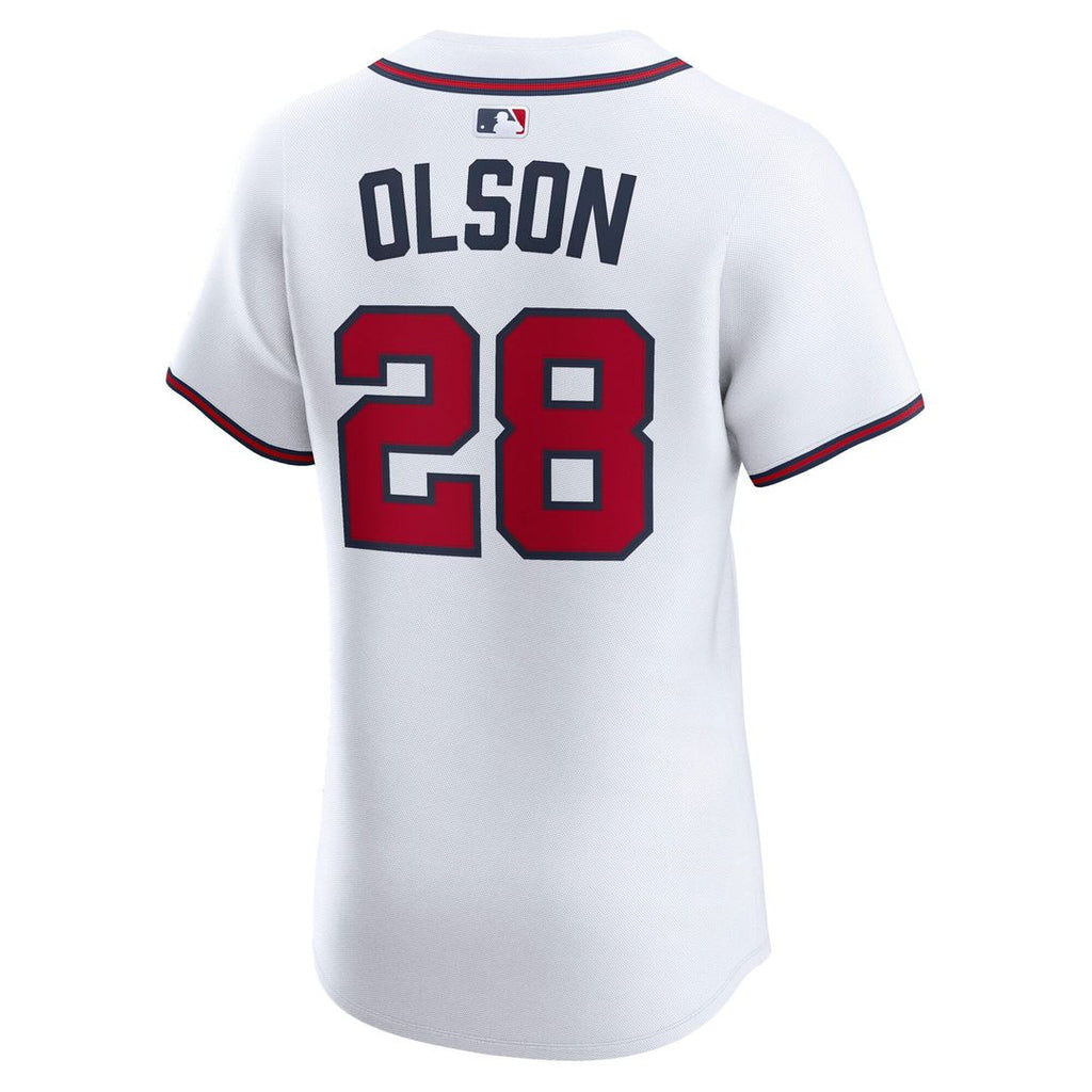 Men's Atlanta Braves Matt Olson White Home Elite MLB Baseball Jersey - view 3