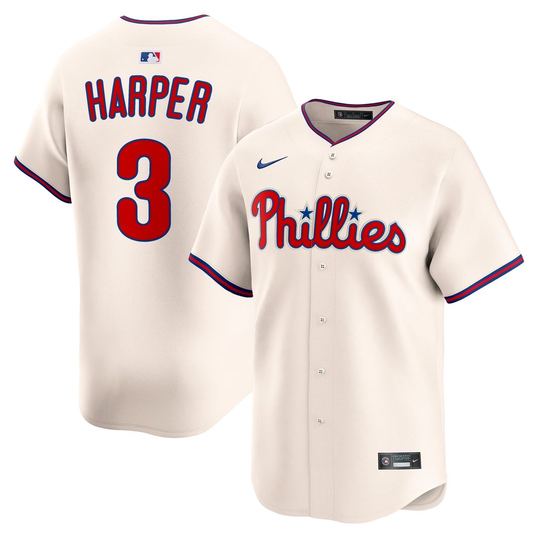 Men's Philadelphia Phillies Bryce Harper Cream Alternate Limited MLB Baseball Jersey - view 1