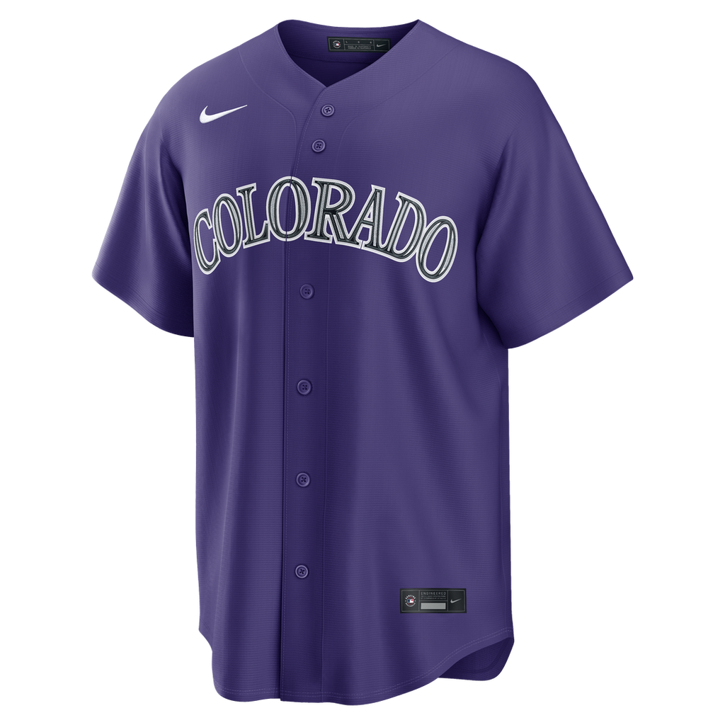 Men's Colorado Rockies Kris Bryant Purple Alternate Replica MLB Baseball Jersey - view 2