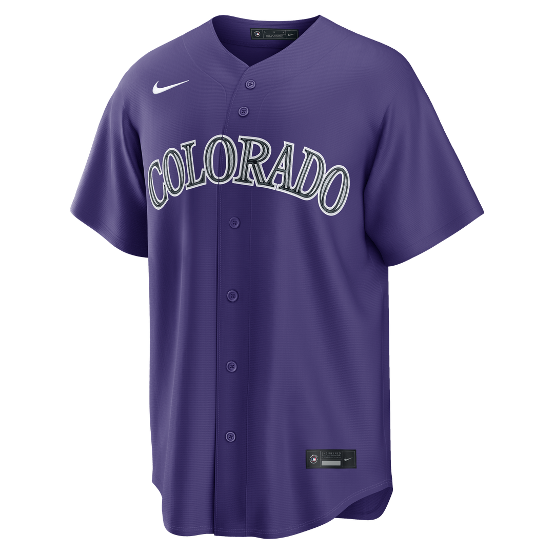 Men's Colorado Rockies Kris Bryant Purple Alternate Replica MLB Baseball Jersey - view 2