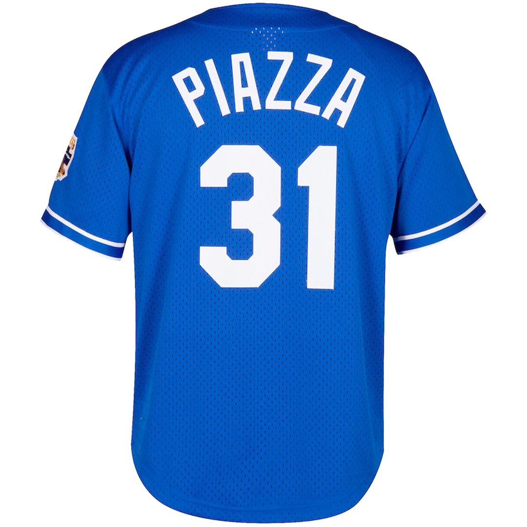 Men's Los Angeles Dodgers Mike Piazza Royal Big & Tall Cooperstown Mesh Batting Practice MLB Baseball Jersey - view 3