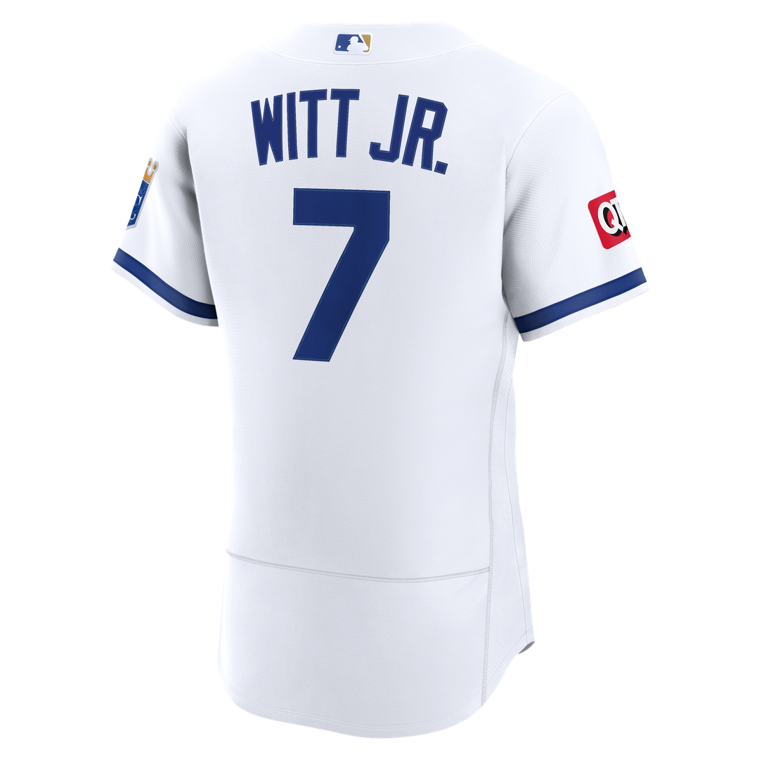 Men's Kansas City Royals Bobby Witt Jr. White Home Sponsor Patch MLB Baseball Jersey - view 6