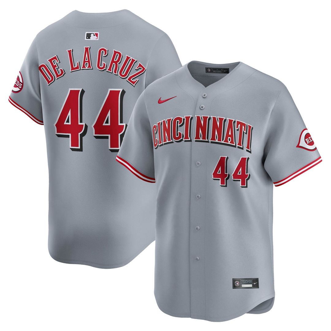 Men's Cincinnati Reds Elly De La Cruz Gray Road Limited MLB Baseball Jersey - view 4