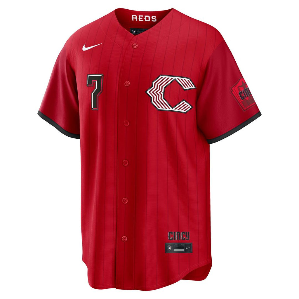 Men's Cincinnati Reds Spencer Steer Red 2026 City Connect Stadium MLB Baseball Jersey - view 2