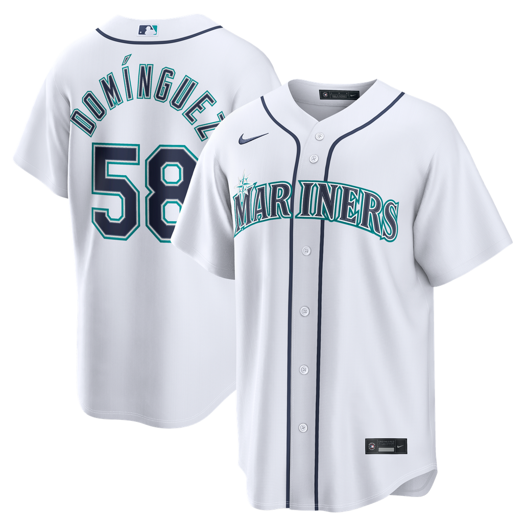 Men's Seattle Mariners Seranthony Domínguez White Home Replica MLB Baseball Jersey - view 1