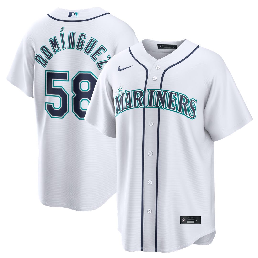 Men's Seattle Mariners Seranthony Domínguez White Home Replica MLB Baseball Jersey - view 1