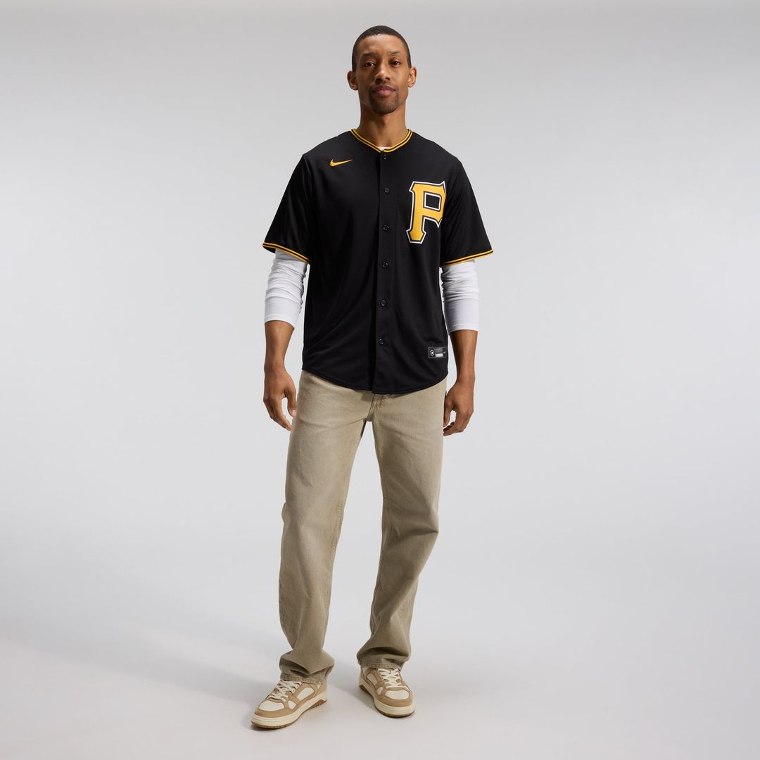 Men's Pittsburgh Pirates Black Alternate Replica MLB Baseball Jersey - view 3