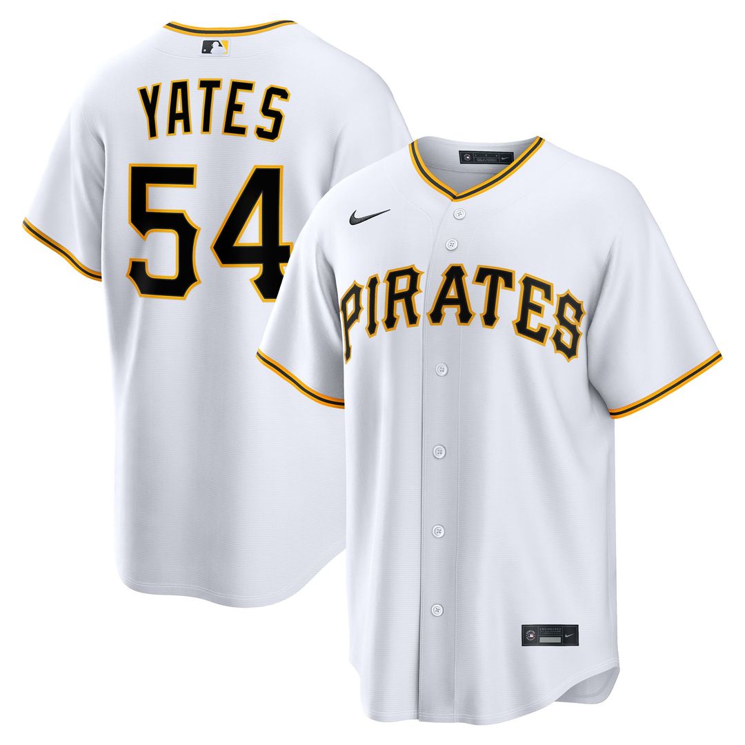 Men's Pittsburgh Pirates Kirby Yates White Home Replica MLB Baseball Jersey - view 1
