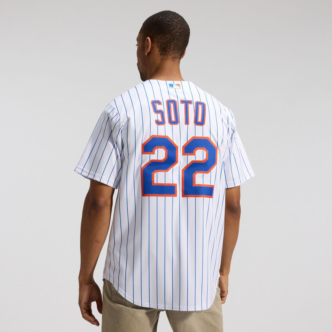 Men's New York Mets White Home Replica MLB Baseball Jersey - view 3