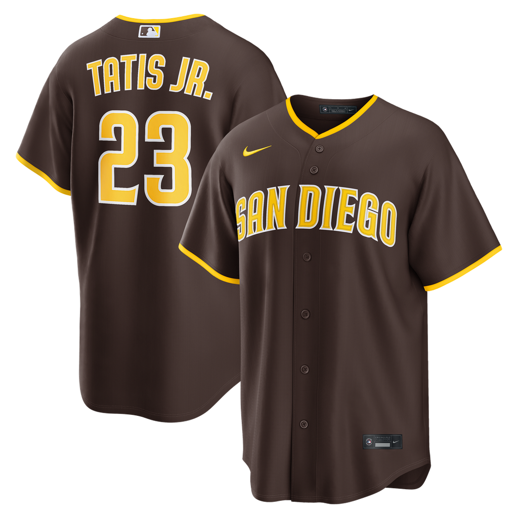 Men's San Diego Padres Fernando Tatis Jr. Brown Road Replica MLB Baseball Jersey - view 1