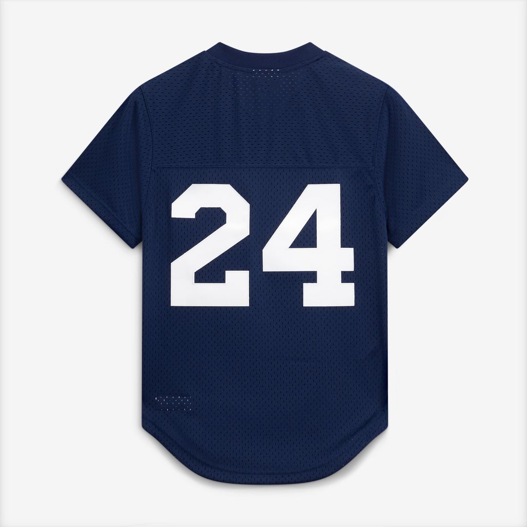 Men's New York Yankees Rickey Henderson Navy Cooperstown Collection Mesh Batting Practice Button-Up MLB Baseball Jersey - view 3