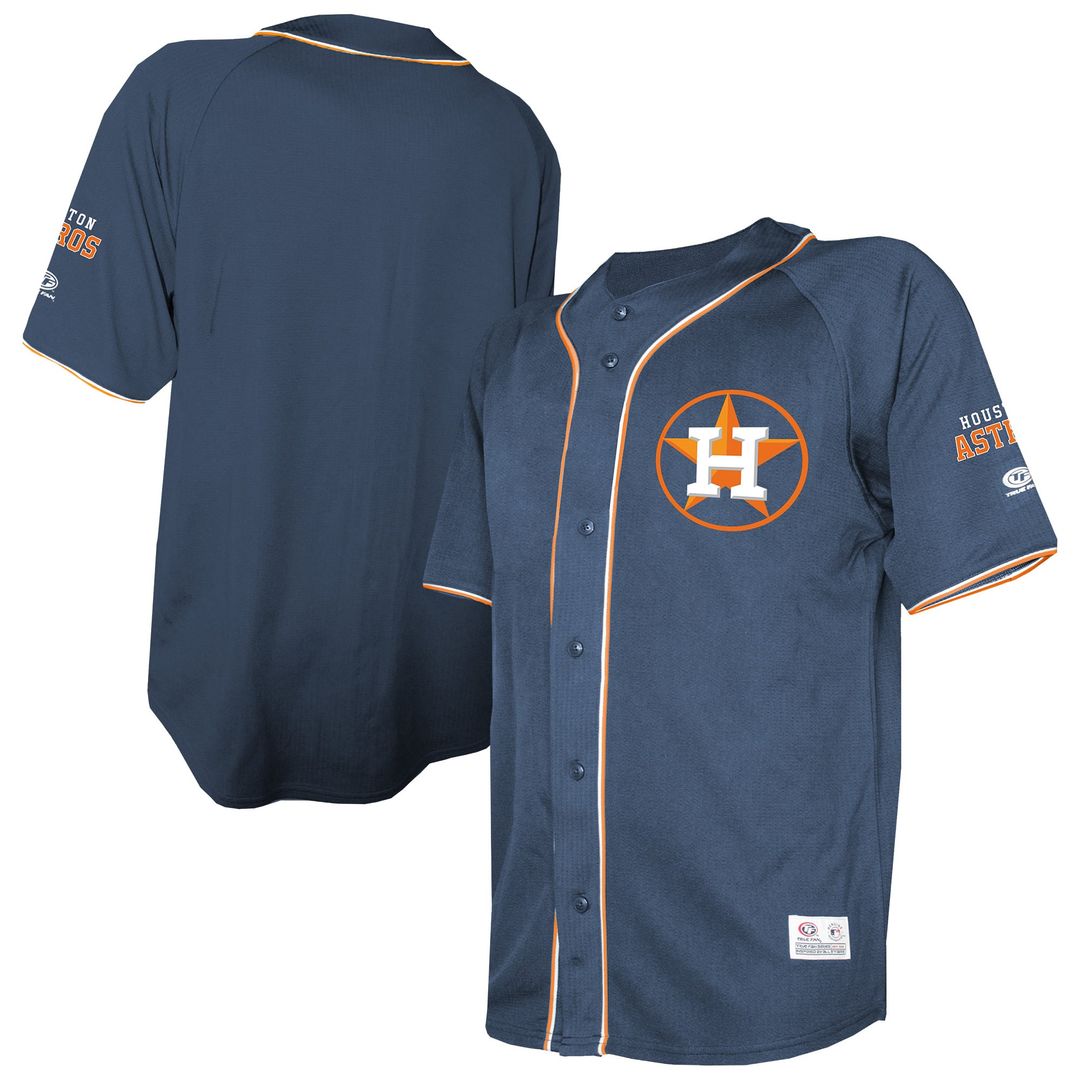 Men's Houston Astros Navy Team Color Full-Button Fashion MLB Baseball Jersey - view 1