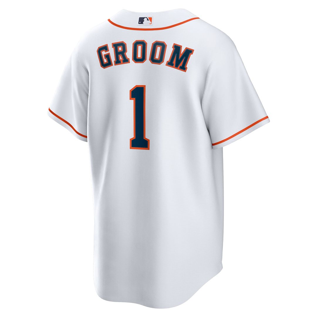 Men's Houston Astros White #1 Groom Home Replica MLB Baseball Jersey - view 3