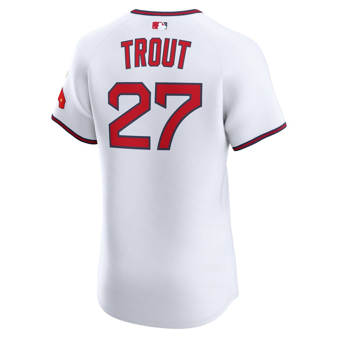 Men's Los Angeles Angels Mike Trout White Alternate 2 Elite MLB Baseball Jersey - view 3