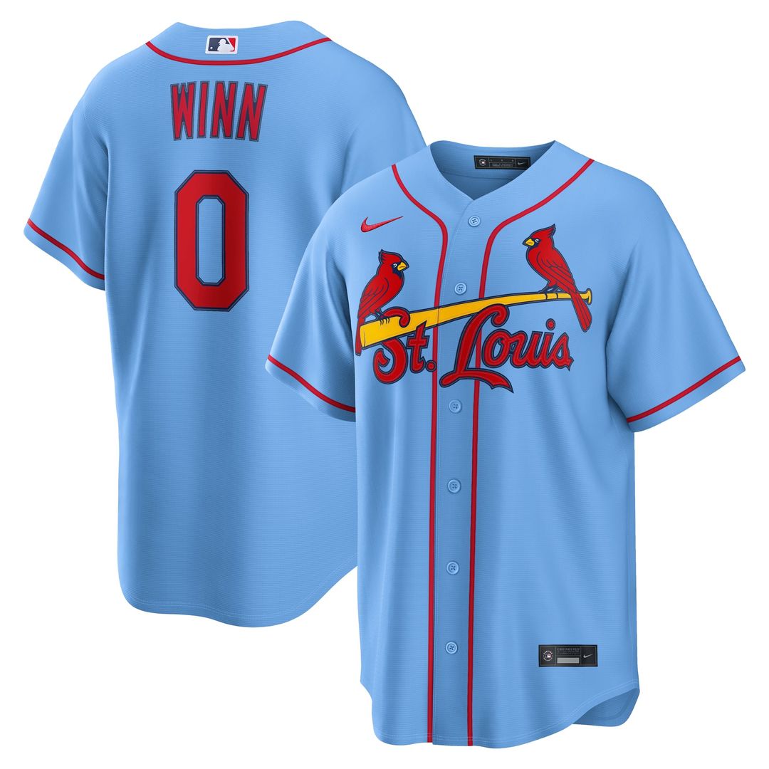 Men's St. Louis Cardinals Masyn Winn Light Blue Alternate Replica MLB Baseball Jersey - view 4