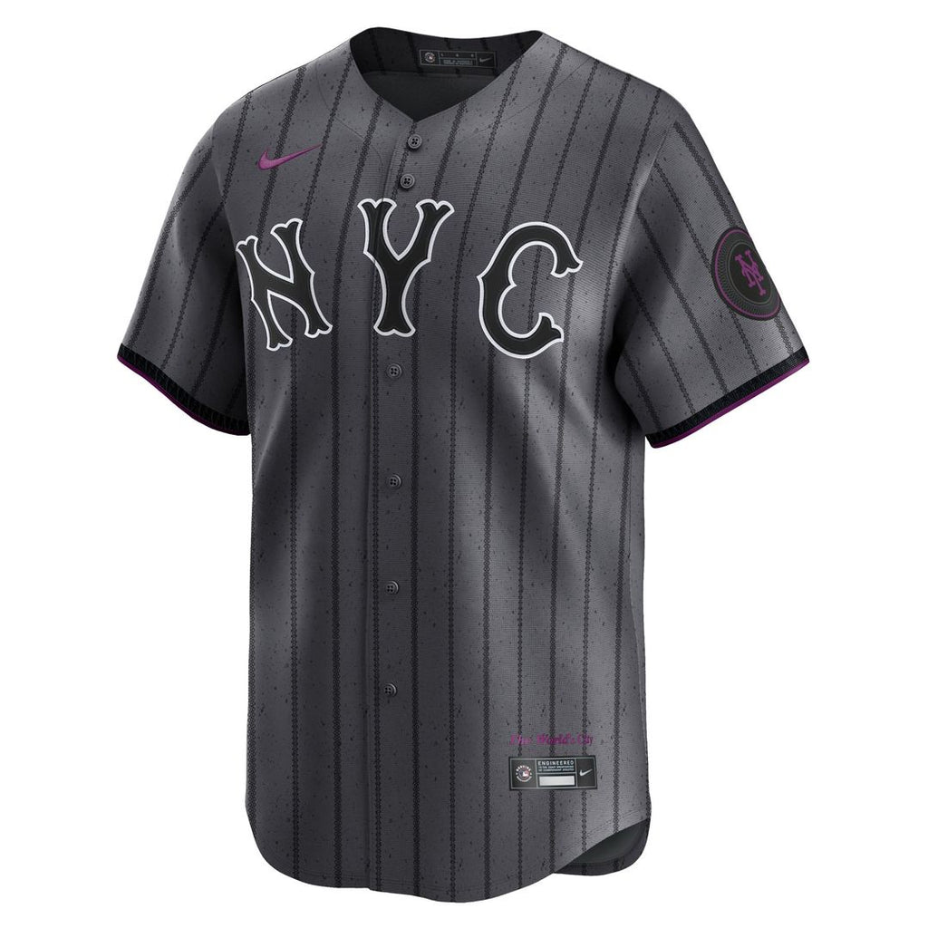 Men's New York Mets Graphite 2024 City Connect Limited MLB Baseball Jersey - view 2