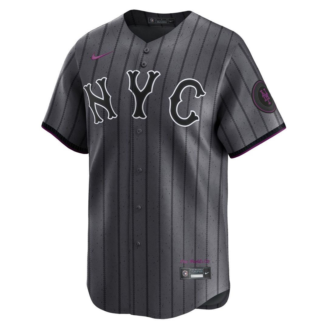 Men's New York Mets Graphite 2024 City Connect Limited MLB Baseball Jersey - view 2
