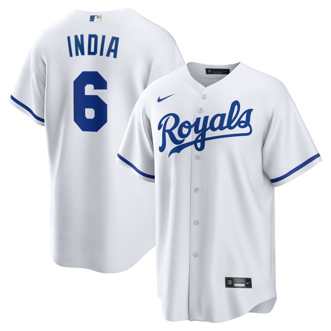 Men's Kansas City Royals Jonathan India White Home Replica MLB Baseball Jersey - view 1