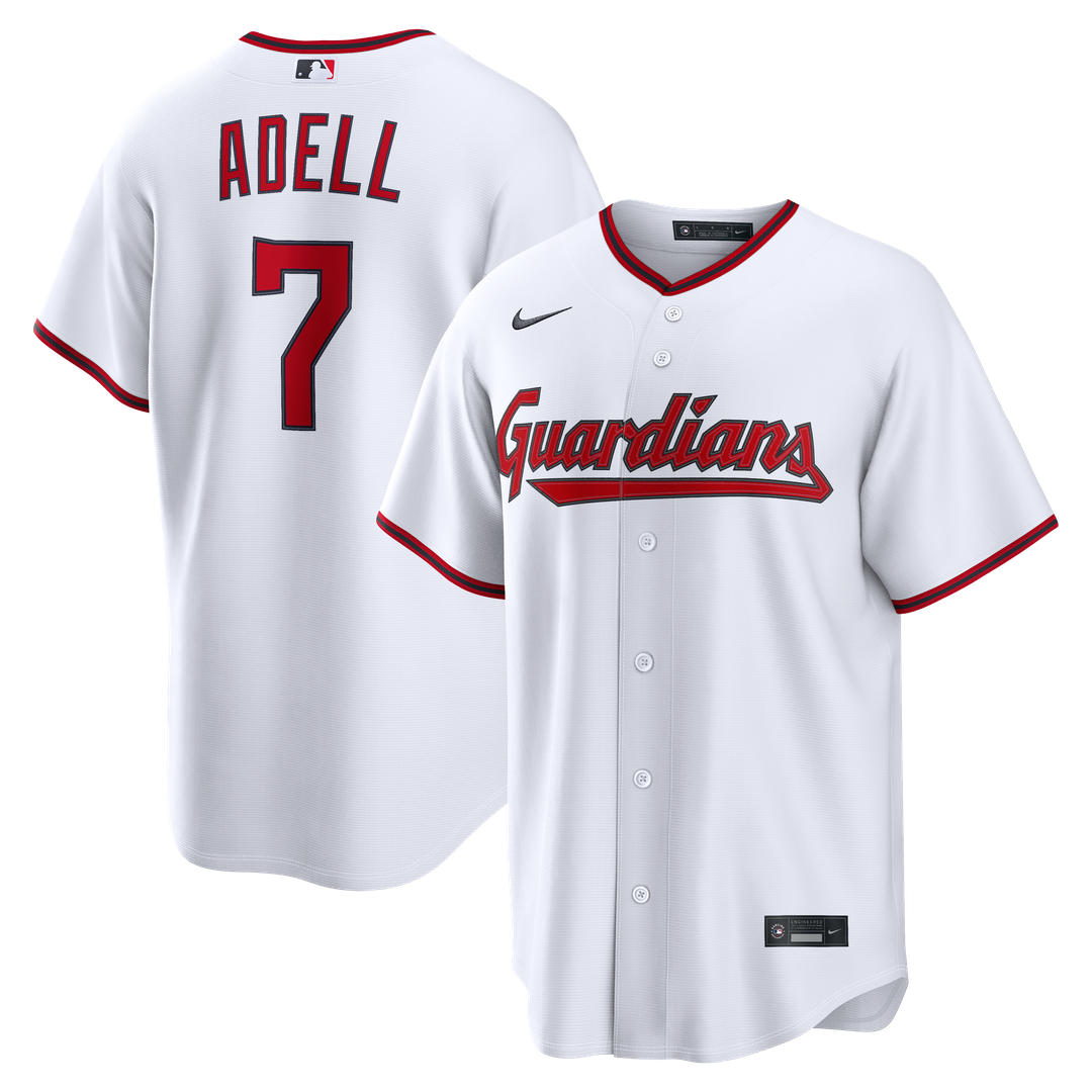 Men's Cleveland Guardians Jo Adell White Home Replica MLB Baseball Jersey - view 1