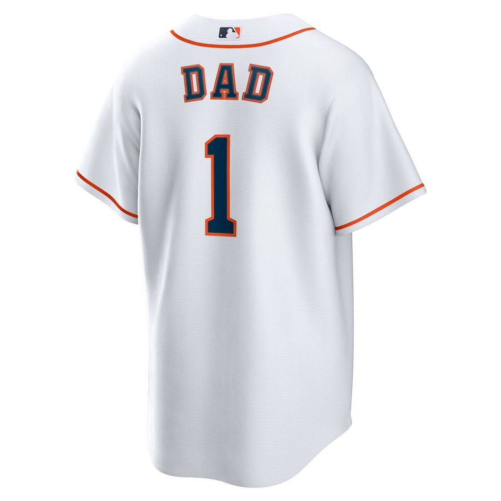 Men's Houston Astros White #1 Dad Home Replica MLB Baseball Jersey - view 3