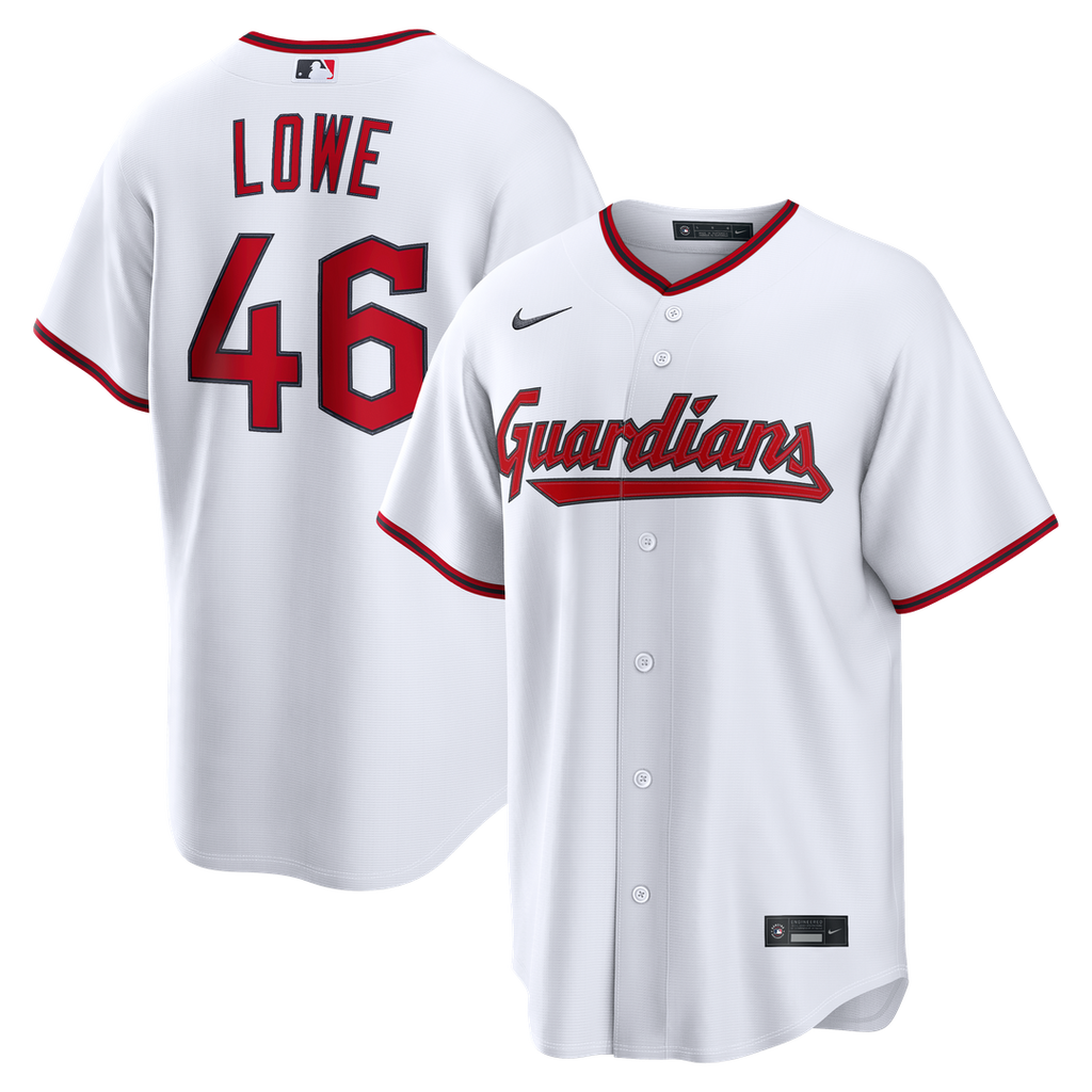 Men's Cleveland Guardians Nathaniel Lowe White Home Replica MLB Baseball Jersey - view 1