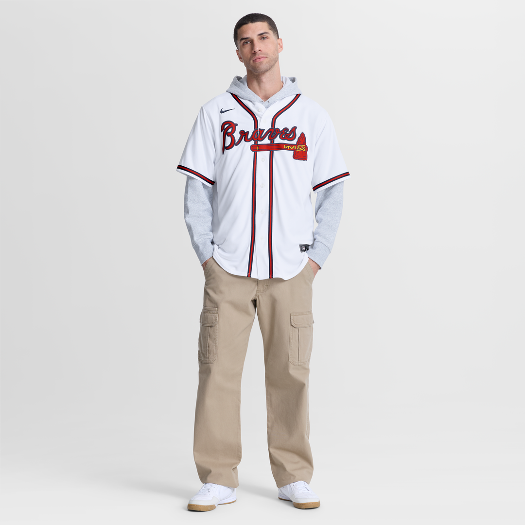 Men's Atlanta Braves Austin Riley White Home Replica MLB Baseball Jersey - view 4