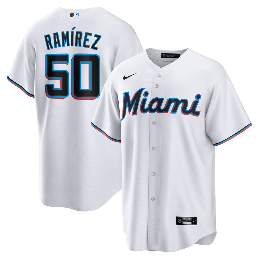 Men's Miami Marlins Agustín Ramírez White Home Replica MLB Baseball Jersey - view 1