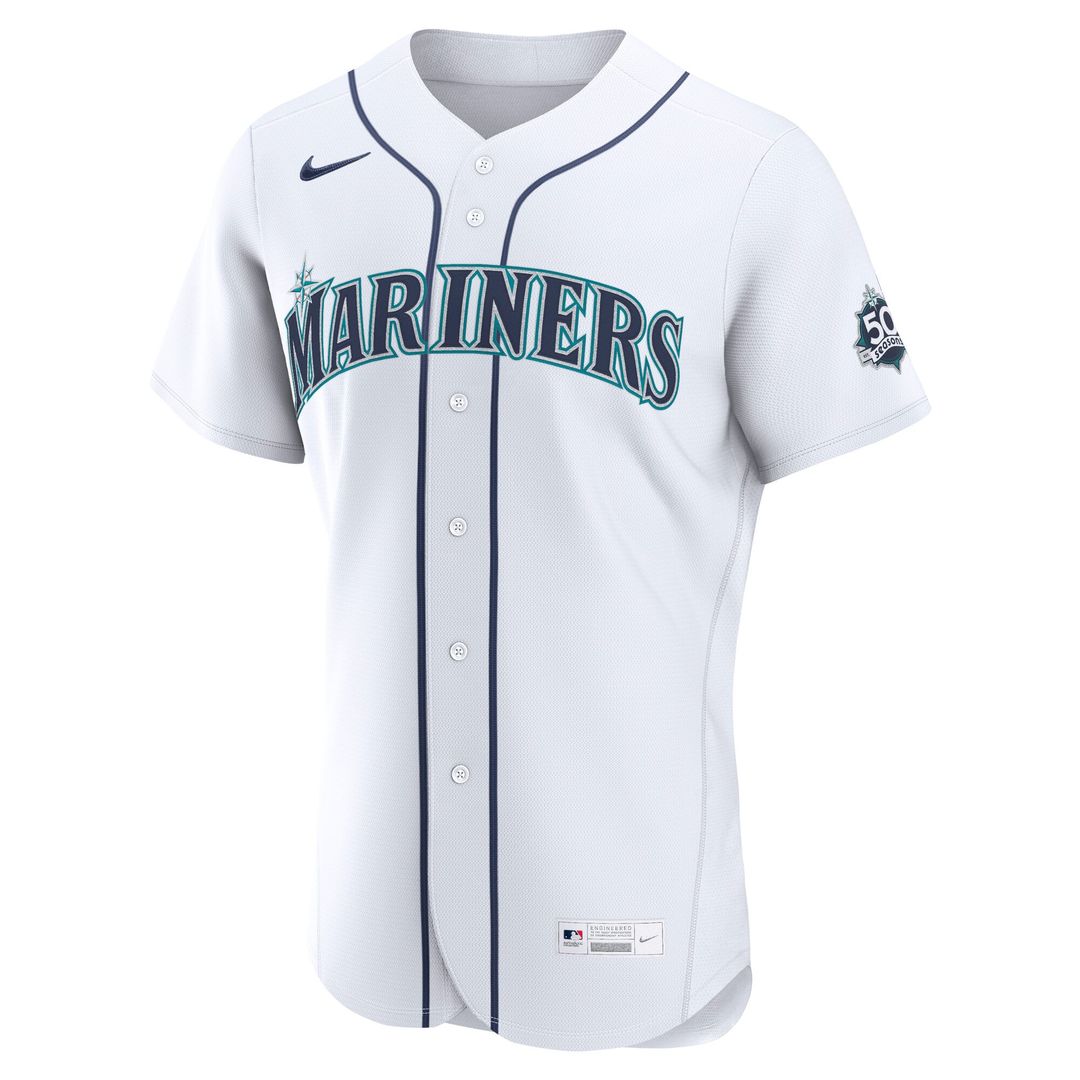 Men's Seattle Mariners Logan Gilbert White Home 50th Season MLB Baseball Jersey - view 2