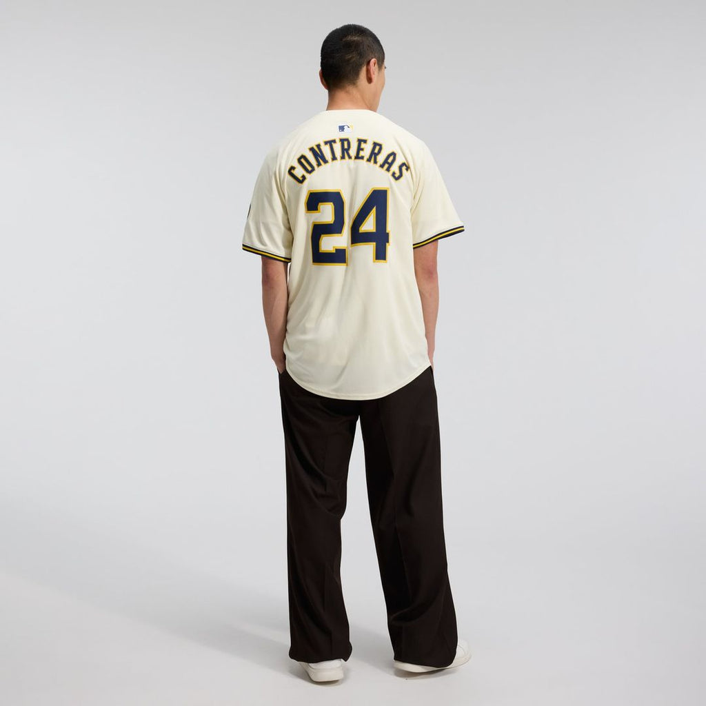 Men's Milwaukee Brewers William Contreras Cream Home Limited MLB Baseball Jersey - view 5