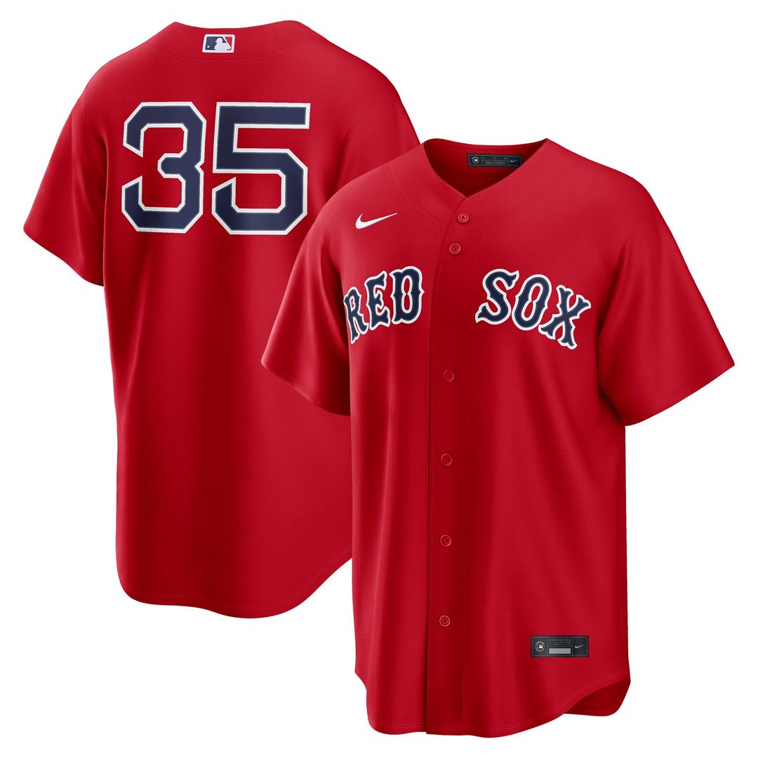 Men's Boston Red Sox Garrett Crochet Red Alternate Replica MLB Baseball Jersey - view 1
