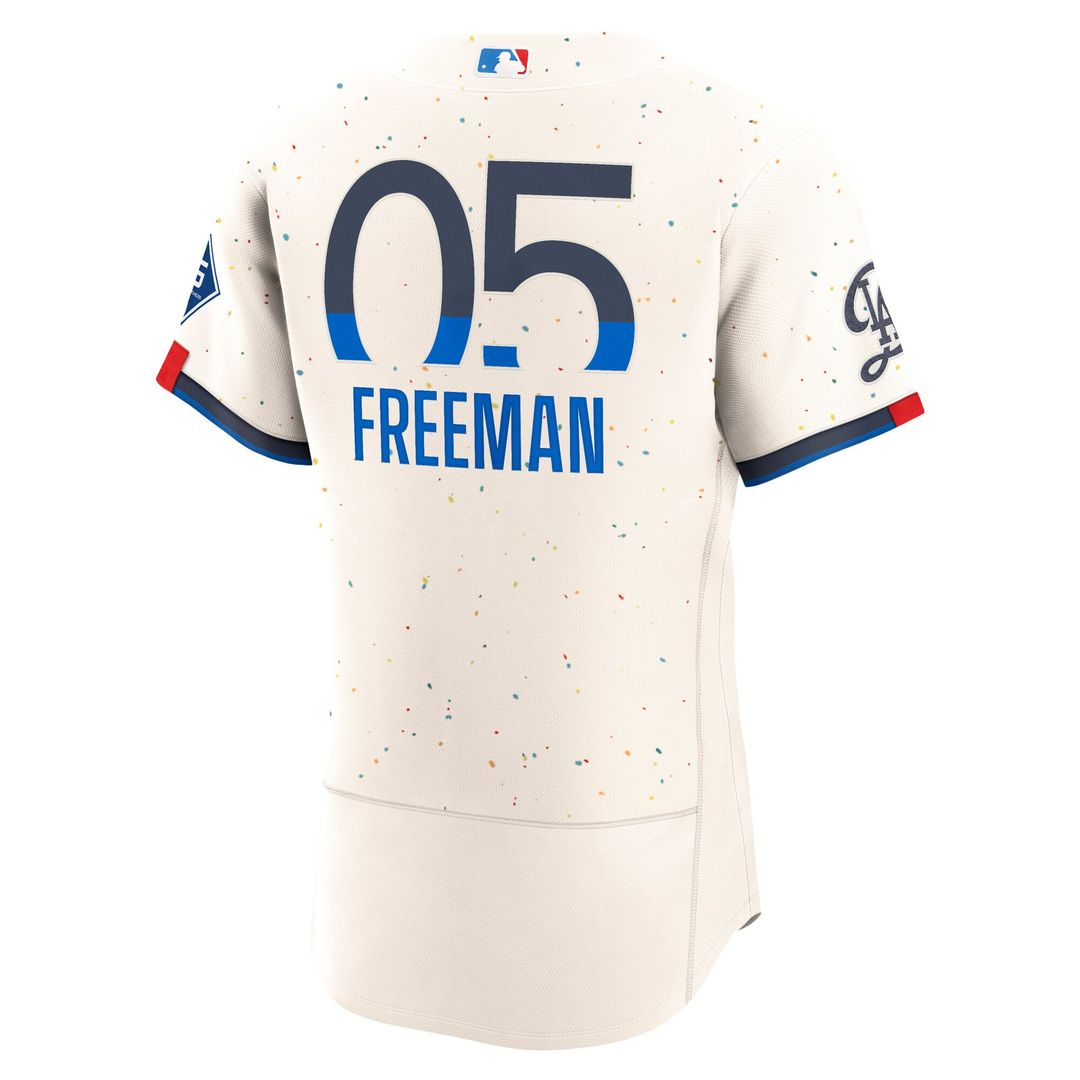 Men's Los Angeles Dodgers Freddie Freeman Cream City Connect Sponsor Patch MLB Baseball Jersey - view 3