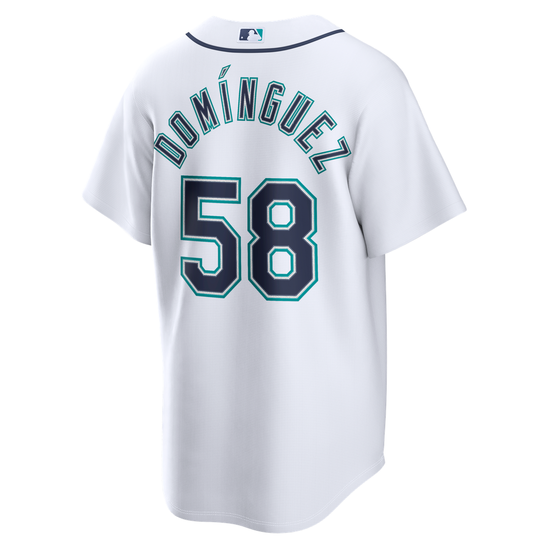 Men's Seattle Mariners Seranthony Domínguez White Home Replica MLB Baseball Jersey - view 3