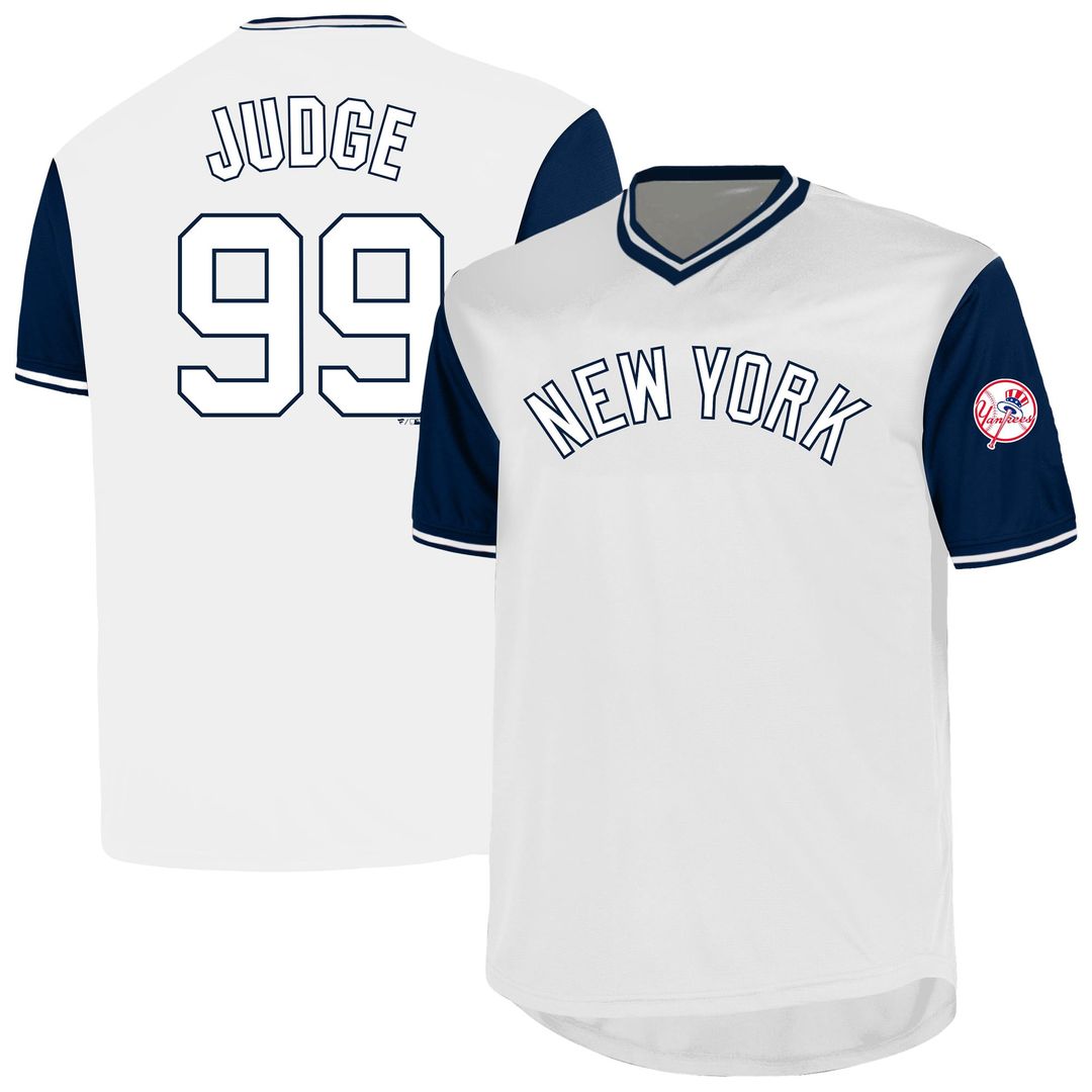 Men's New York Yankees Aaron Judge White Big & Tall Name & Number MLB Baseball Jersey - view 1