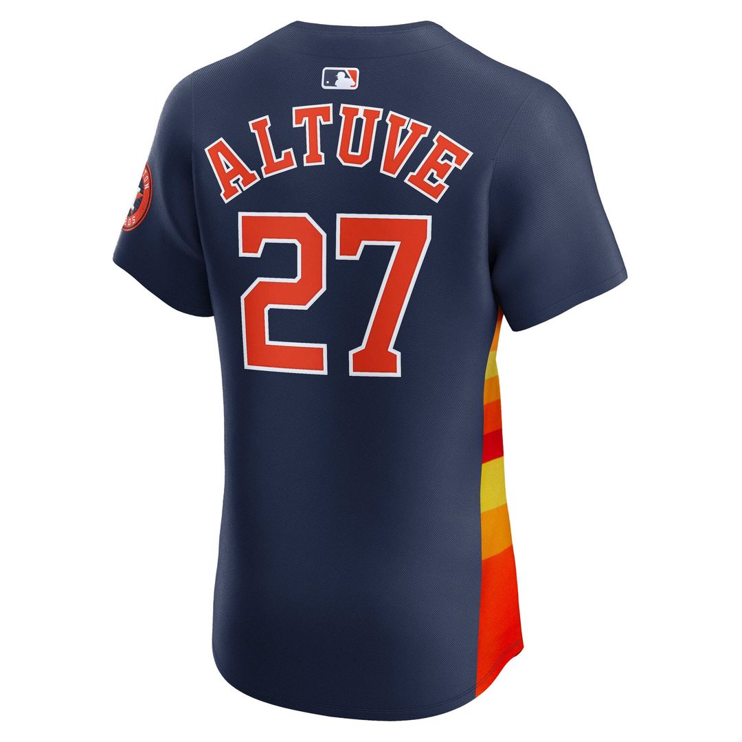 Men's Houston Astros Jose Altuve Navy Alternate 2 Elite MLB Baseball Jersey - view 6