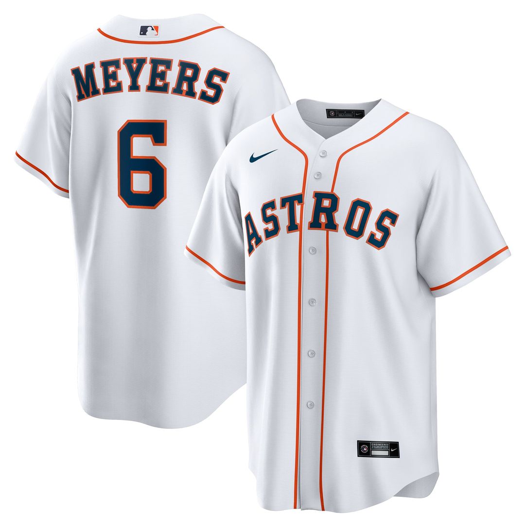 Men's Houston Astros Jake Meyers White Home Replica MLB Baseball Jersey - view 1